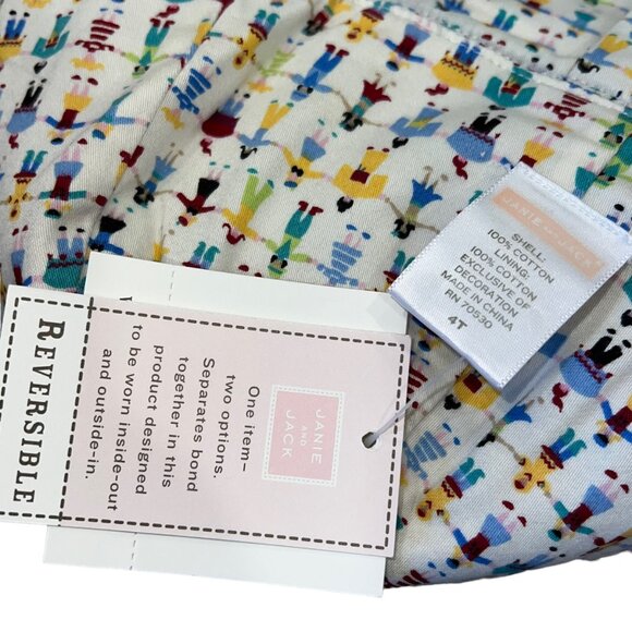 Vintage Peace on Earth Janie and Jack Reversible Denim Hat 4T NWT - Picture 4 of 5